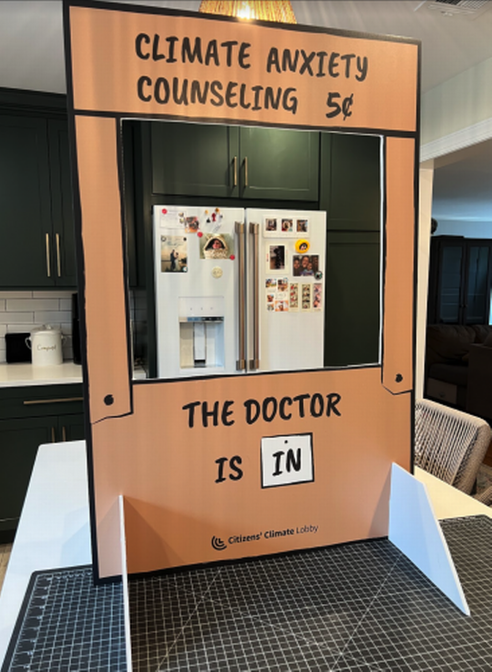 The Citizens Climate Lobby uses the Climate Anxiety Counseling Booth to engage with communities to help start conversations and talk about climate change solutions.