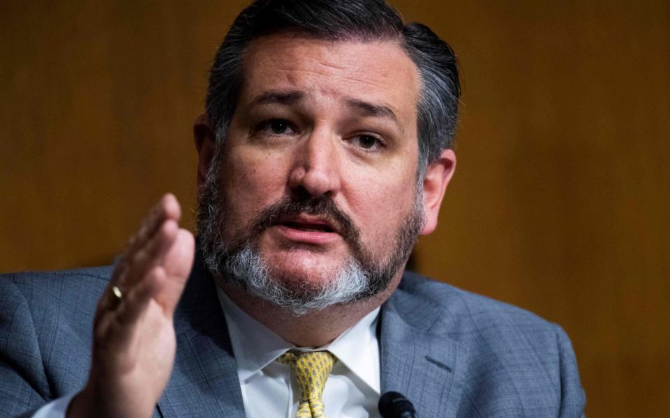 (FILES) In this file photo taken on June 17, 2020 Sen. Ted Cruz, R-Texas, asks a question during the Senate Judiciary Committee hearing titled Police Use of Force and Community Relations, in Dirksen Senate Office Building in Washington, DC. - China on August 10, 2020 sanctioned 11 Americans, including senators Marco Rubio and Ted Cruz, in retaliation for similar US moves against Chinese officials over Beijing's crackdown in Hong Kong. "China has decided to impose sanctions on some people that behaved badly on Hong Kong-related issues," foreign ministry spokesman Zhao Lijian said, with Human Rights Watch director Kenneth Roth and National Endowment for Democracy president Carl Gershman also on the list. (Photo by Tom Williams / POOL / AFP) (Photo by TOM WILLIAMS/POOL/AFP via Getty Images) - TOM WILLIAMS/AFP