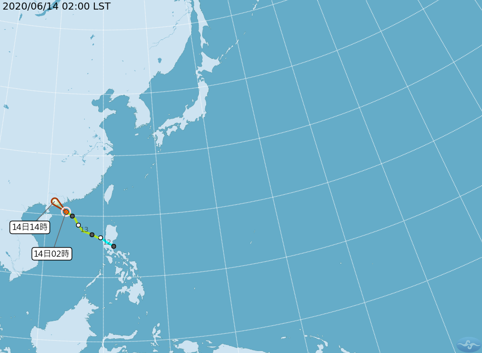 鸚鵡颱風對台灣沒有直接影響。（圖／中央氣象局）