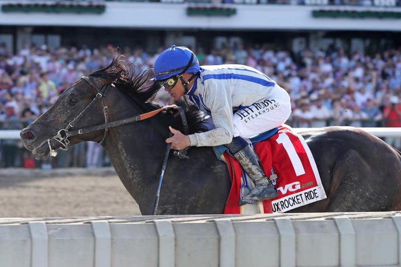 Geaux Rocket Ride, shown winning the Grade I Haskell in his last start, takes on older rivals in Saturday's $1 million Pacific Classic at Del Mar. Photo courtesy of Monmouth Park