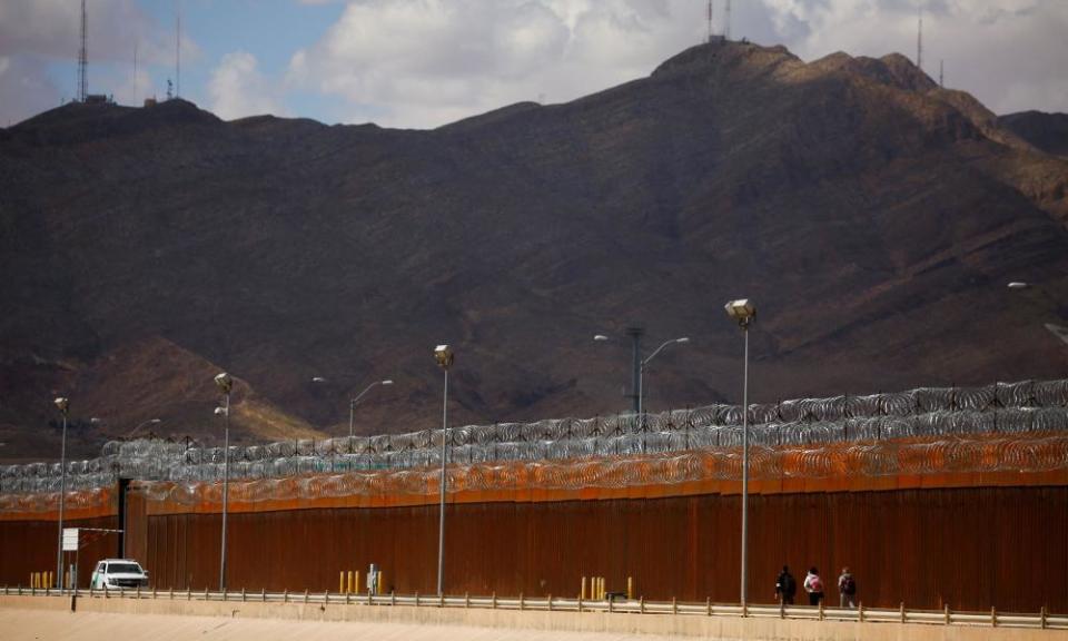 A part of the US-Mexico border wall seen in Texas.