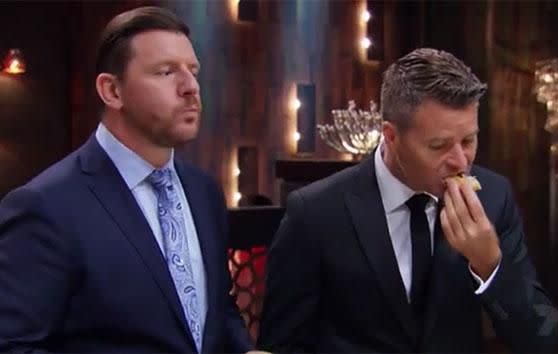 Judges Manu Feildel and Pete Evans trying the food. Source: Channel Seven