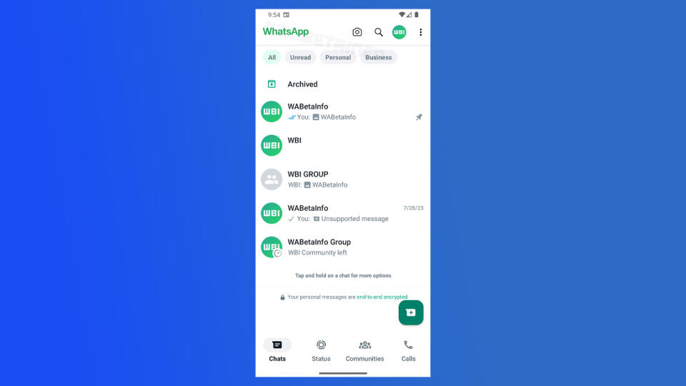 The new WhatsApp Android app