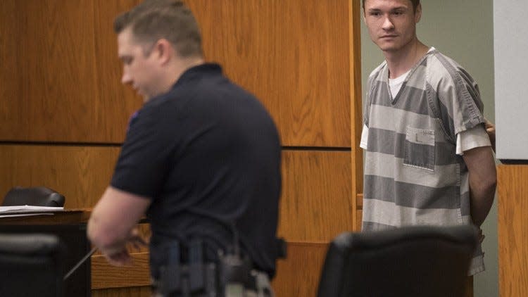 Nick Shaughnessy appears in District Judge Brenda Kennedy’s 403rd district courtroom on Tuesday, June 19, 2018, for the first time since he was arrested for alleging plotting to kill his father, jeweler Theodore Shaughnessy. RICARDO B. BRAZZIELL / AMERICAN-STATESMAN