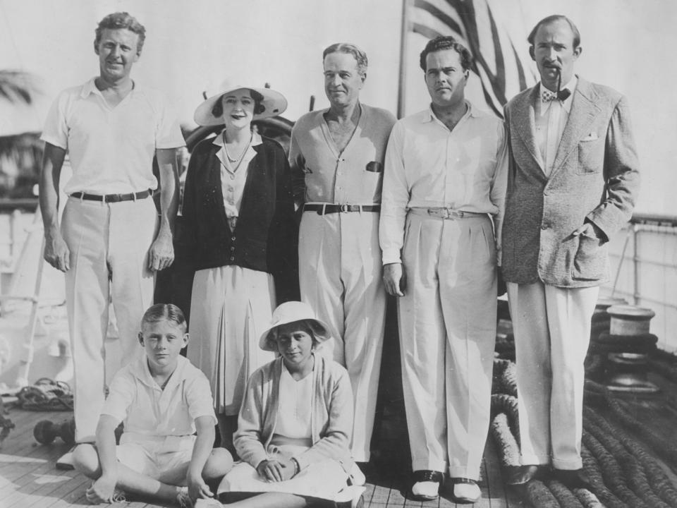 The Vanderbilt family return to Miami Beach, Florida from a cruise on the yacht 'Alva' circa 1930.