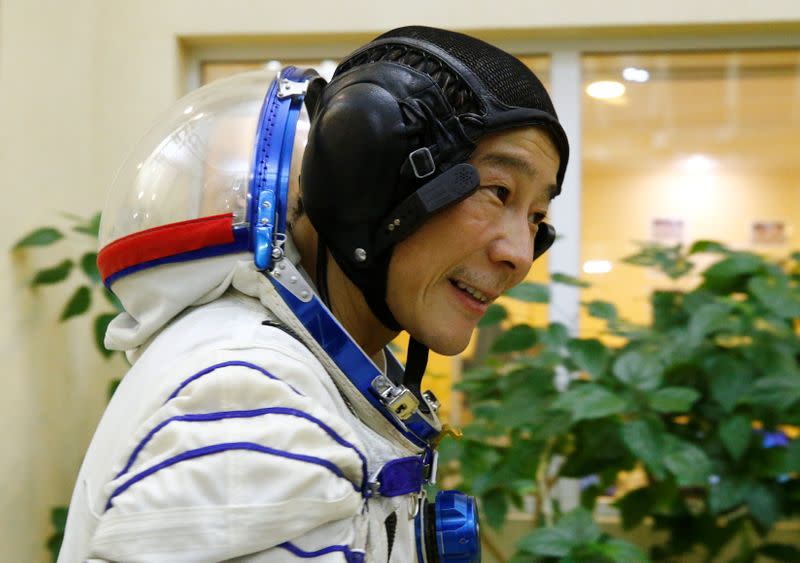 Space flight participant Yusaku Maezawa attends a training session ahead of the expedition to the ISS, in Star City