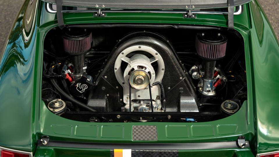 The 190 hp, 2.0-liter flat-four engine inside a Kamm 912c restomod.