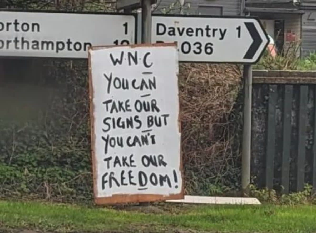 An anonymous pothole campaigner whose tongue-in-cheek signs went viral has claimed victory after the council finally agreed to fix local roads (Supplied)