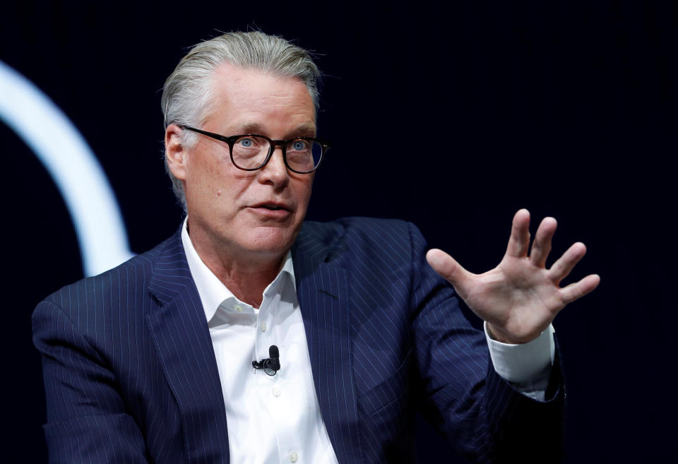 Ed Bastian, CEO of Delta Air Lines, speaks during a keynote address at the 2019 Consumer Electronics Show (CES) in Las Vegas, Nevada, U.S. January 8, 2019. REUTERS/Steve Marcus