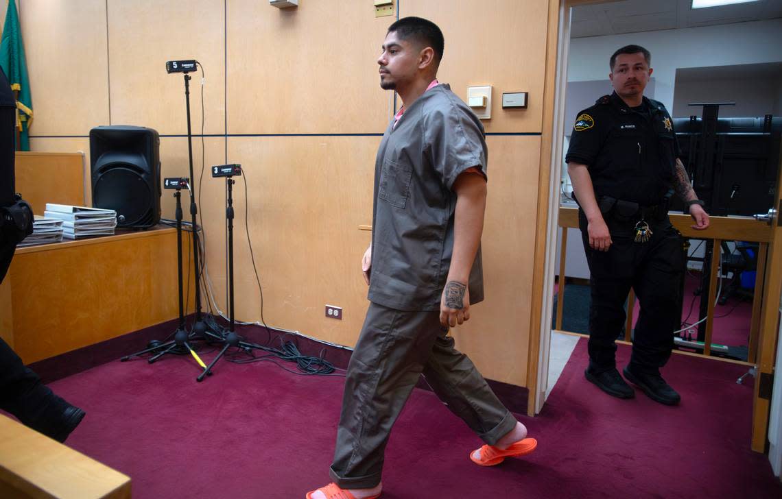 Adrian Sanchez-Radilla was sentenced to 87 years in prison on Friday, Aug. 16, 2024, during his sentencing hearing in Pierce County Superior Court for his first-degree murder conviction and other charges in the shooting death of Samuel Antonio Garza Gonzalez in Tacoma in 2022.