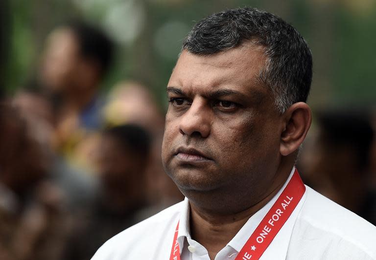 AirAsia Group CEO, Tony Fernandes, pictured ahead of a press conference at Juanda International Airport in Surabaya, on December 29, 2014