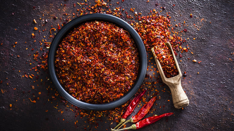 bowl of dried chili peppers