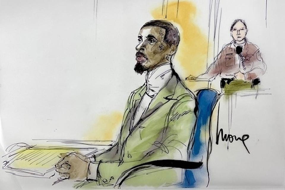 Courtroom sketches during Megan Thee Stallion's opening statements