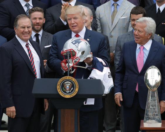 Donald Trump hosted the New England Patriots at the White House in 2017 (Getty Images)