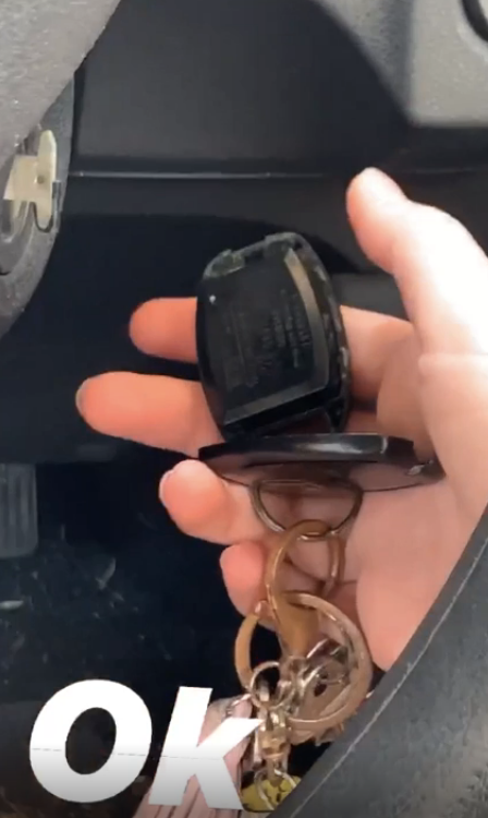 A broken car key