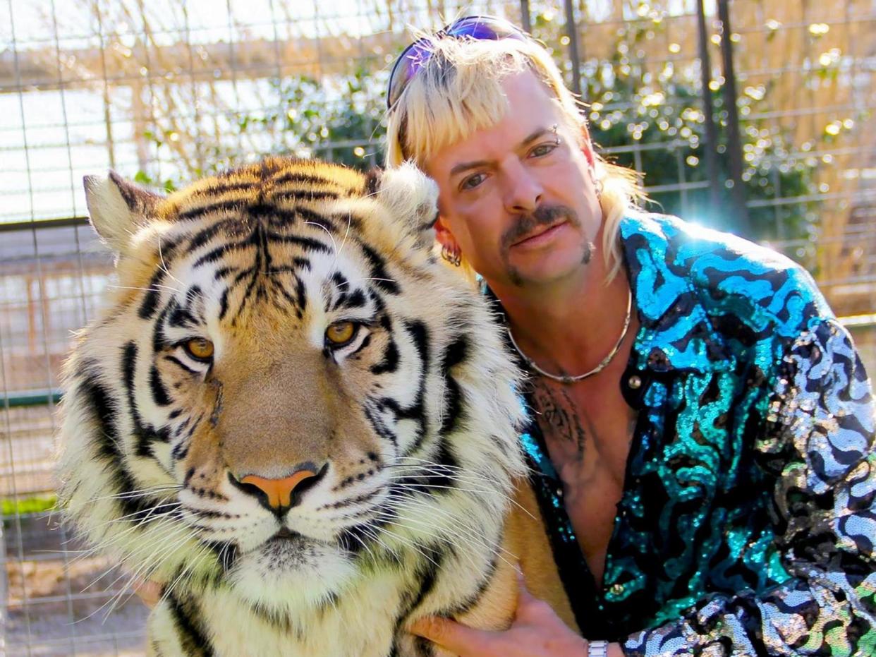 <p>Tiger King TV shows casts John Cameron Mitchell as Joe Exotic</p> (Getty / Netflix)