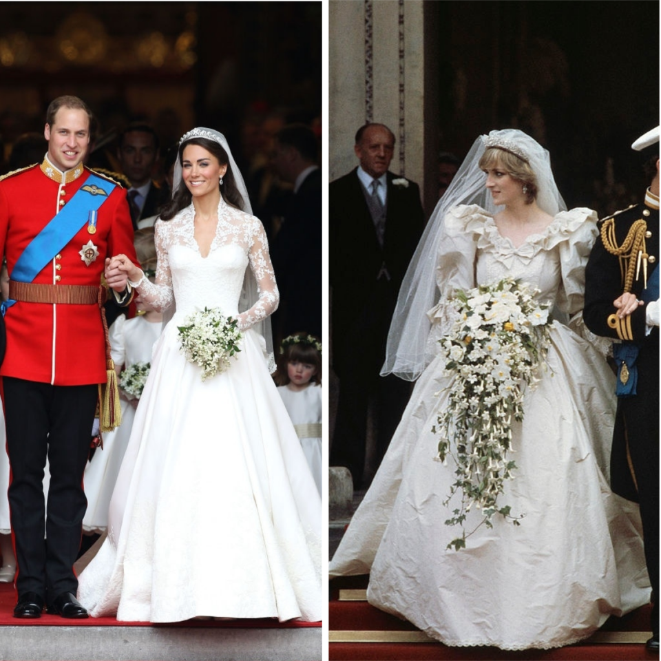 Kate Middleton in 2011 and Princess Diana in 1981