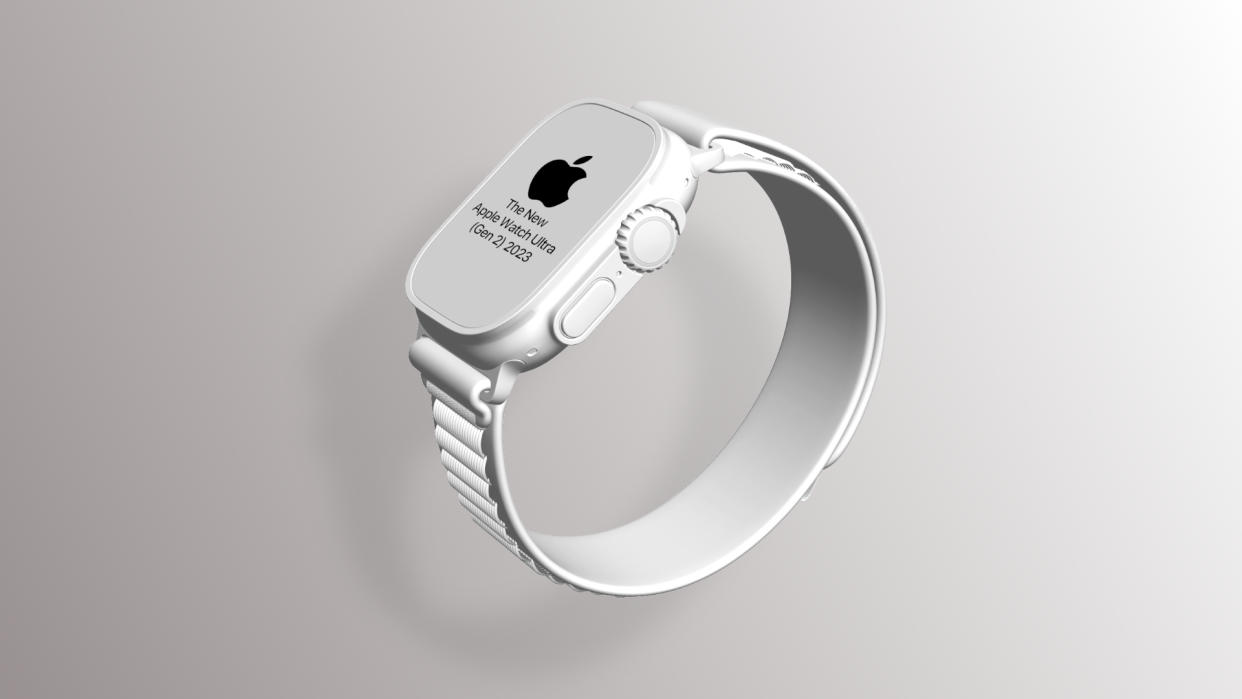  Apple Watch Ultra clay render with white background 