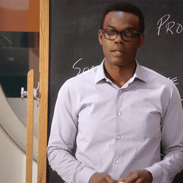 william jackson harper as chidi sighs in annoyance in "the good place"