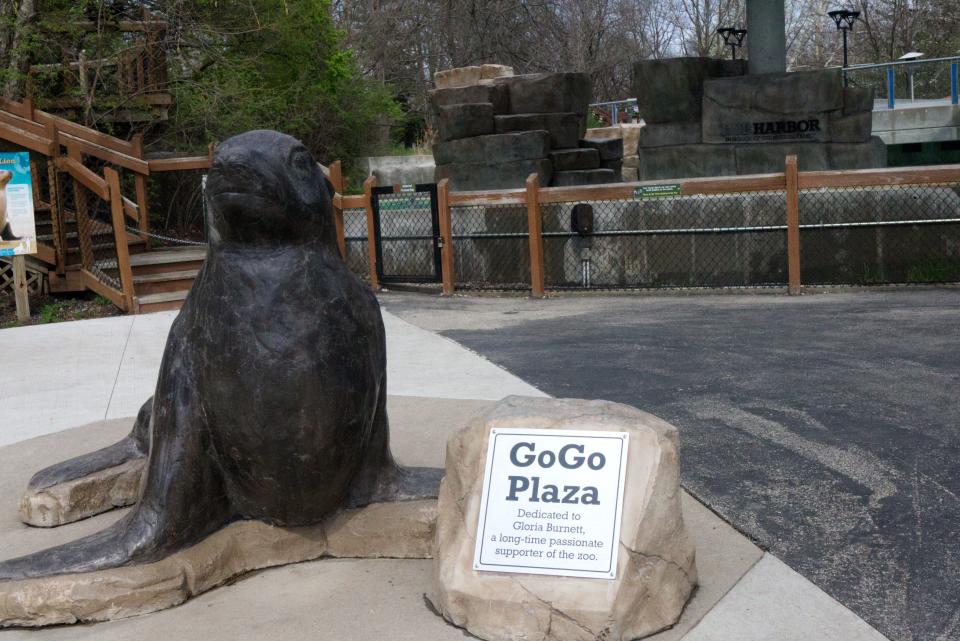 GoGo Plaza at the Blank Park Zoo is dedicated to Gloria "GoGo" Burnett.