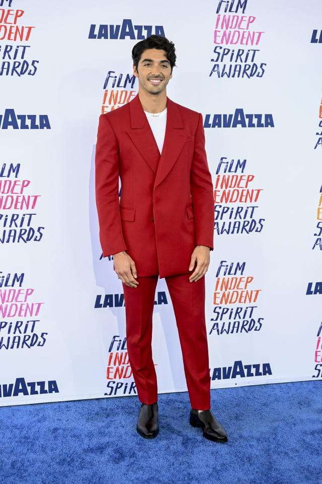 Statement Suiting Is Trending on Independent Spirit Awards 2024 Red Carpet:  Taylor Zakhar Perez Goes Red in Alexander McQueen, Colman Domingo in  Versace and More