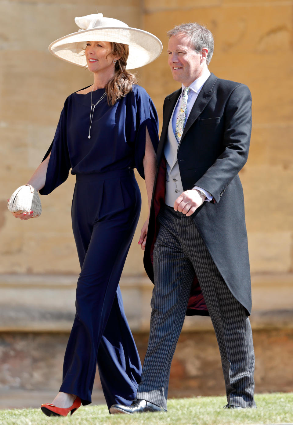 WINDSOR, UNITED KINGDOM - MAY 19: (EMBARGOED FOR PUBLICATION IN UK NEWSPAPERS UNTIL 24 HOURS AFTER CREATE DATE AND TIME) Claudia Bradby and Tom Bradby attend the wedding of Prince Harry to Ms Meghan Markle at St George's Chapel, Windsor Castle on May 19, 2018 in Windsor, England. Prince Henry Charles Albert David of Wales marries Ms. Meghan Markle in a service at St George's Chapel inside the grounds of Windsor Castle. Among the guests were 2200 members of the public, the royal family and Ms. Markle's Mother Doria Ragland. (Photo by Max Mumby/Indigo/Getty Images)
