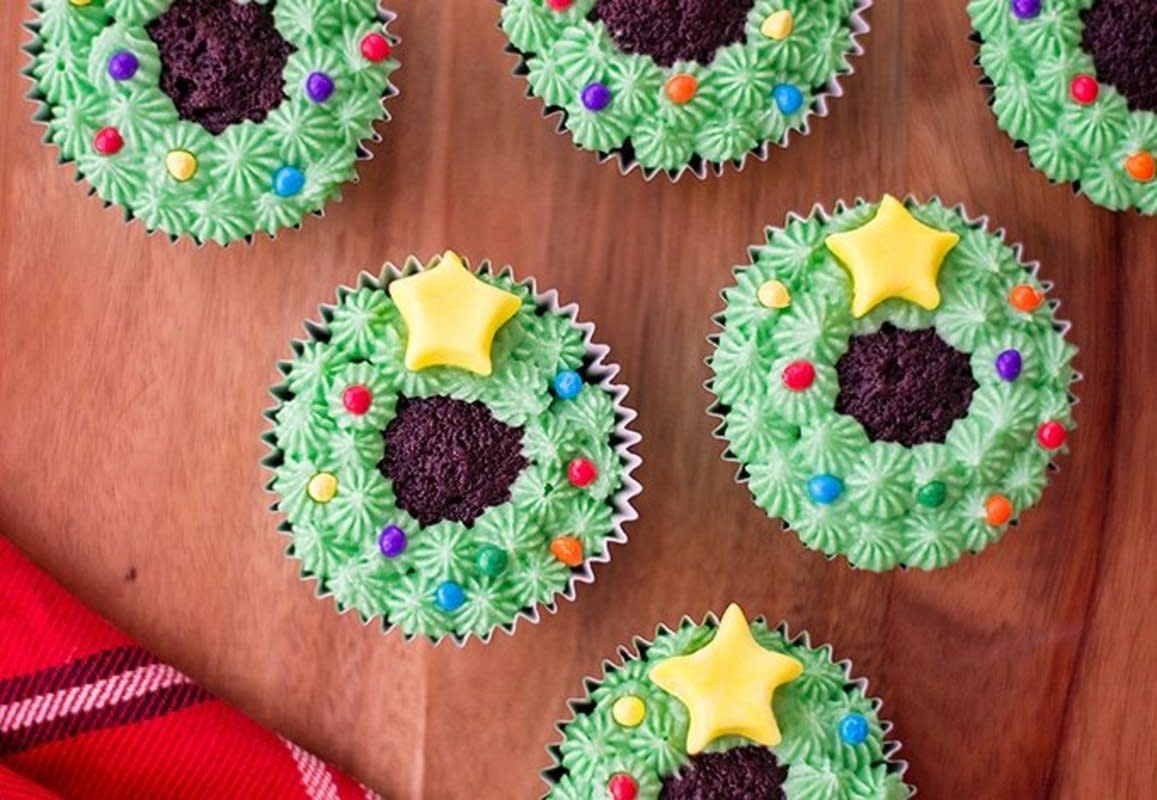 <p>Onion Rings and Things</p><p>Christmas Wreath Cupcakes are a sweet treat everyone will love this merry season. They’re a festive addition to any holiday party and make a great edible gift.</p><p><strong>Get the recipe: <a href="https://www.onionringsandthings.com/christmas-wreath-cupcakes/" rel="nofollow noopener" target="_blank" data-ylk="slk:Christmas Wreath Cupcakes;elm:context_link;itc:0;sec:content-canvas" class="link rapid-noclick-resp">Christmas Wreath Cupcakes</a></strong></p>