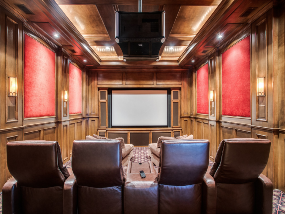 The plush home theater.