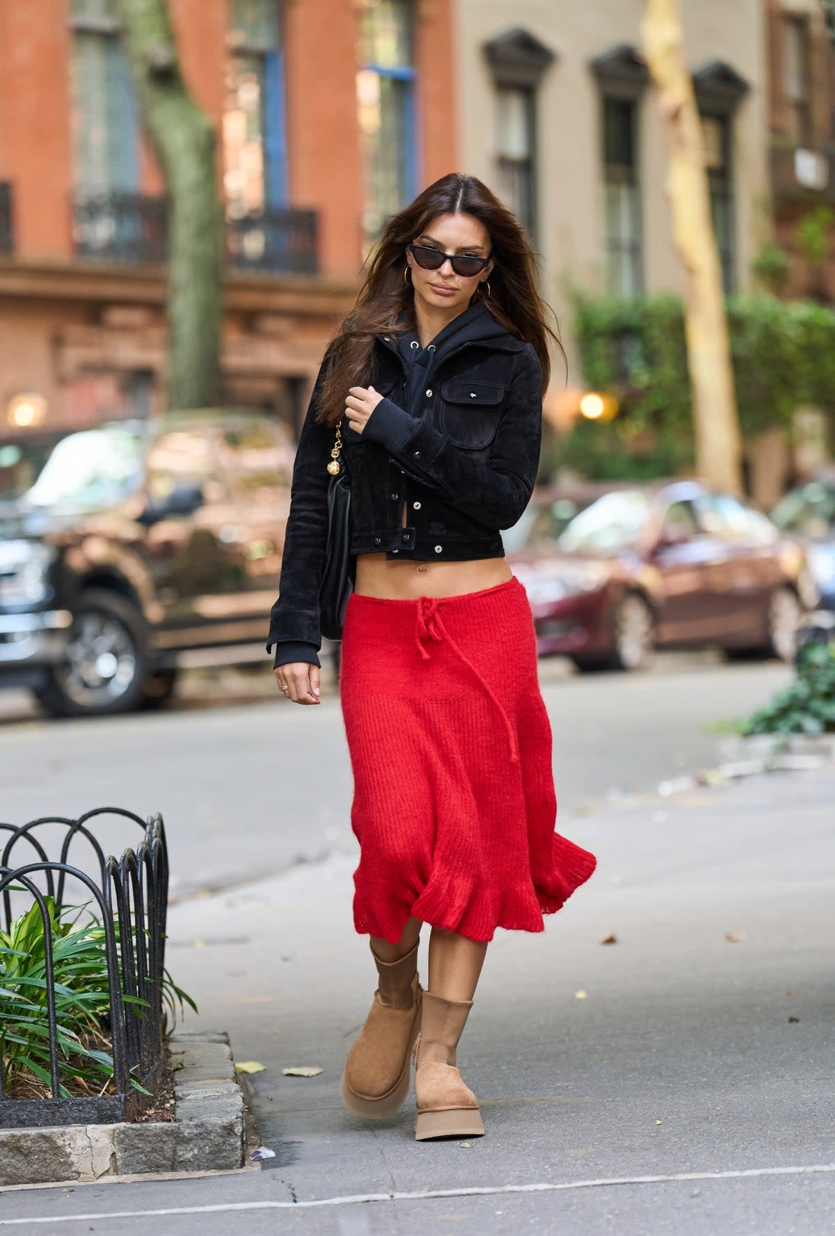 On trend: Emily Ratajkowski has been spotted wearing Uggs recently (GC Images)