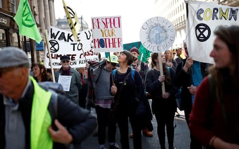 The movement demands the Government takes urgent action on climate change and wildlife declines - Credit: Henry Nicholls/Reuters
