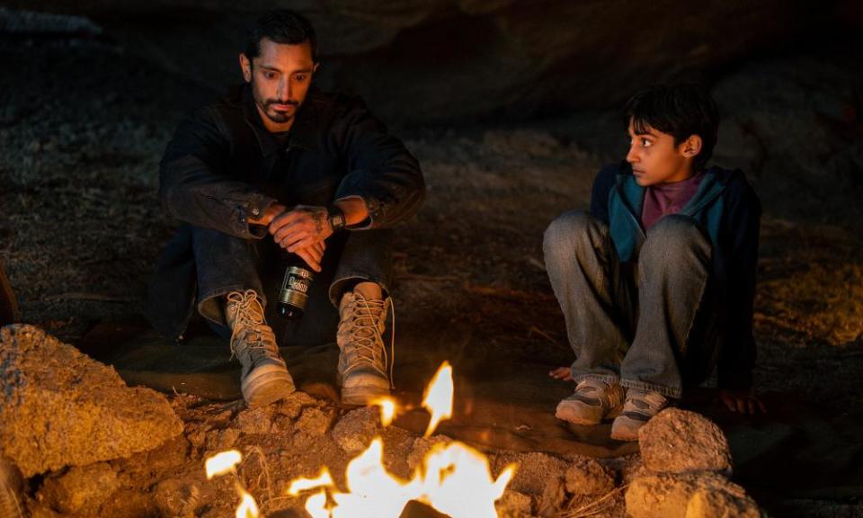 Riz Ahmed and Lucian-River Chauhan in Encounter.