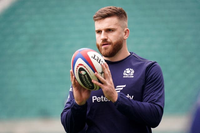 Luke Crosbie grips a ball in a training session