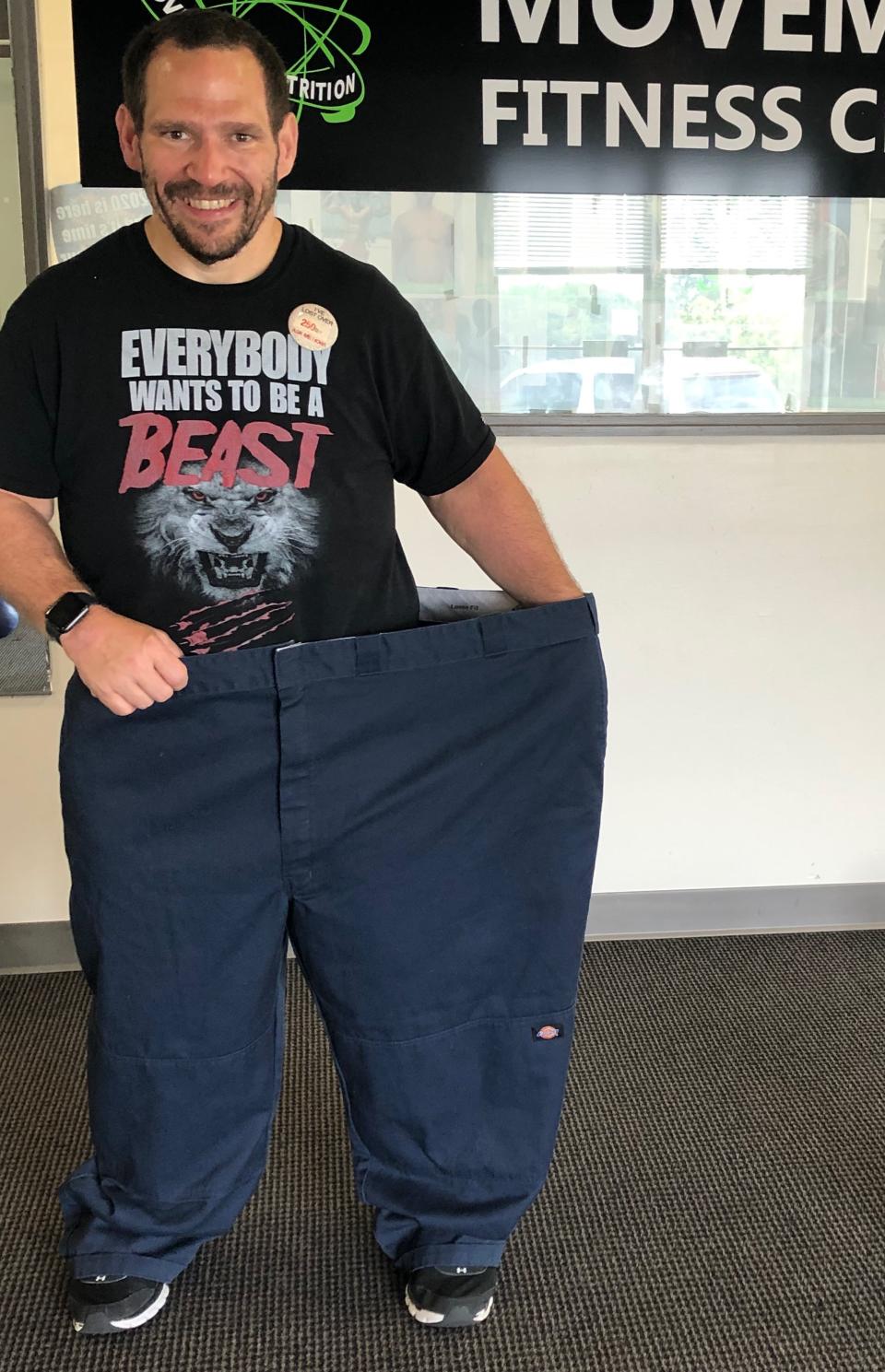 Since 2013, Santarlas has lost 266 pounds, going from a size 6XL shirt to a size medium, and bringing his pants size from a 60 waist to a 34. (Scott Santarlas)