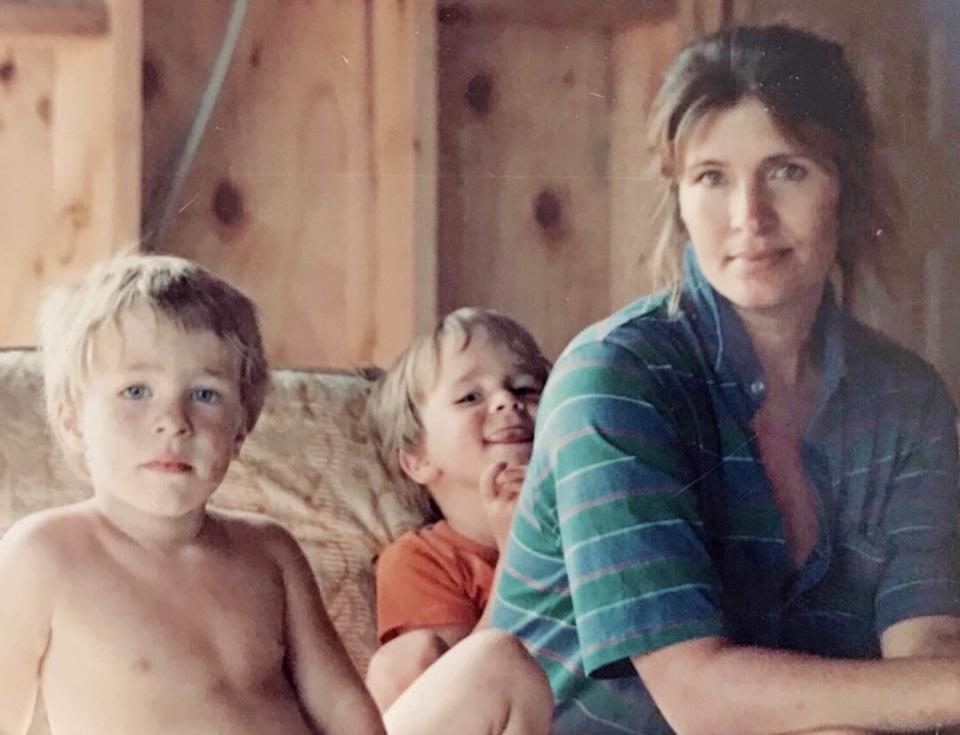 The photo of my mom, my brother Clinton, &amp; me is from 1992 on a trip to see my Uncle Mike in Kansas