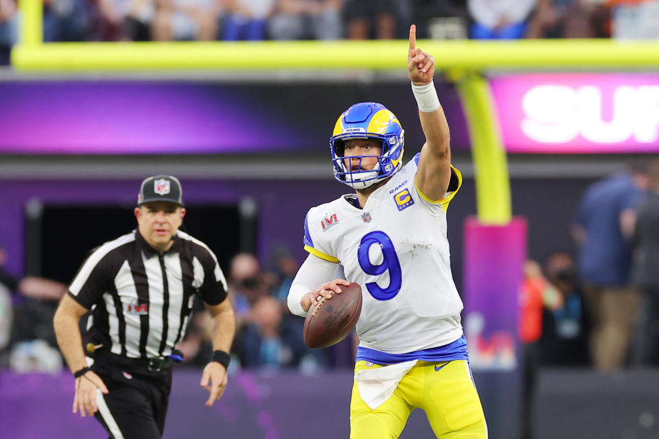 Matthew Stafford and the Rams will begin their title defense against the Buffalo Bills. (Photo by Kevin C. Cox/Getty Images)