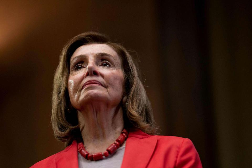 PHOTO: FILE - Representative Nancy Pelosi attends a news conference introducing the Equality Act, outside the US Capitol in Washington, DC, June 21, 2023. (Stefani Reynolds/AFP via Getty Images, FILE)