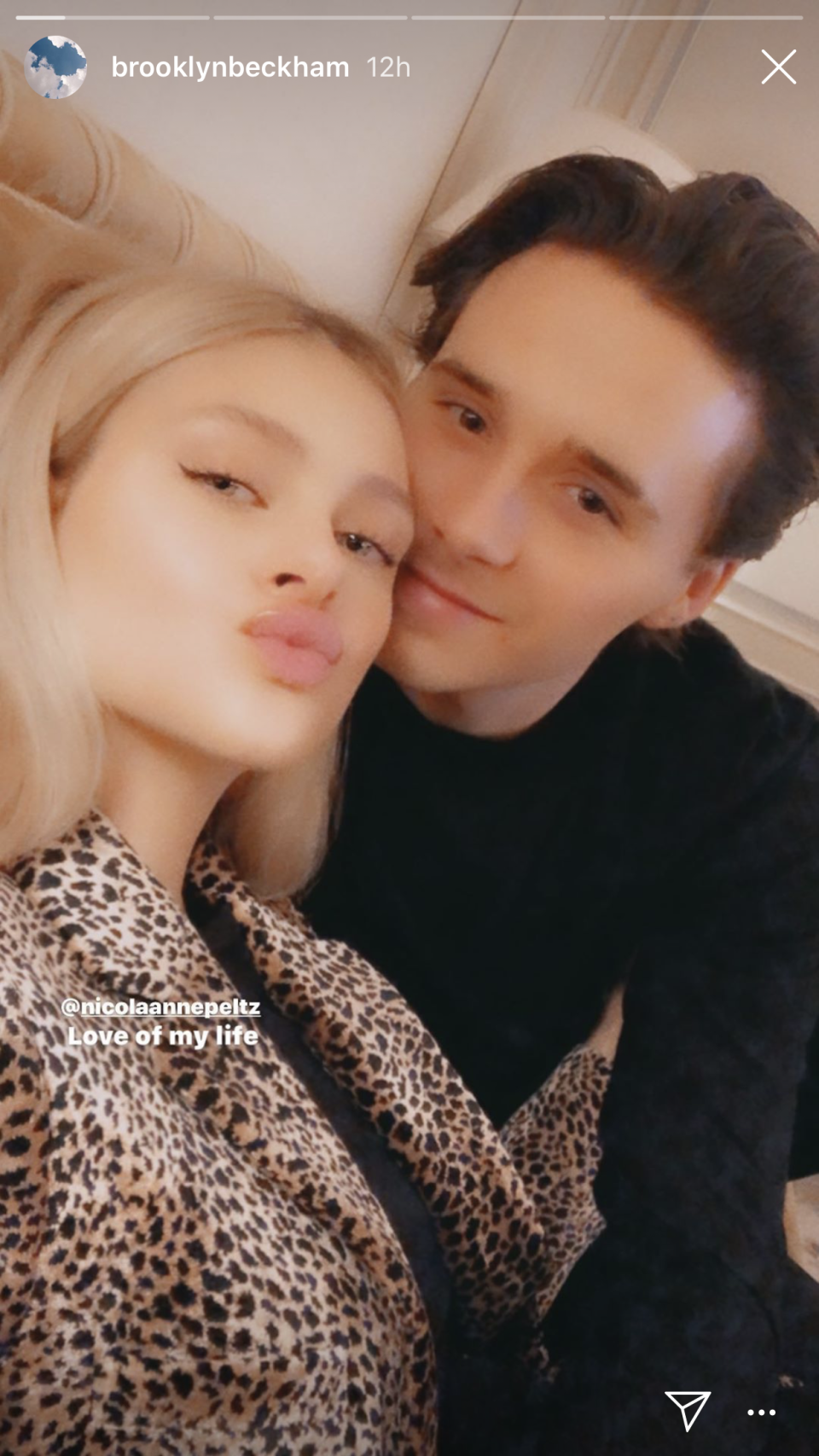 Brooklyn Beckham and Nicola Peltz in an Instagram story from February 25, 2020 (Instagram)