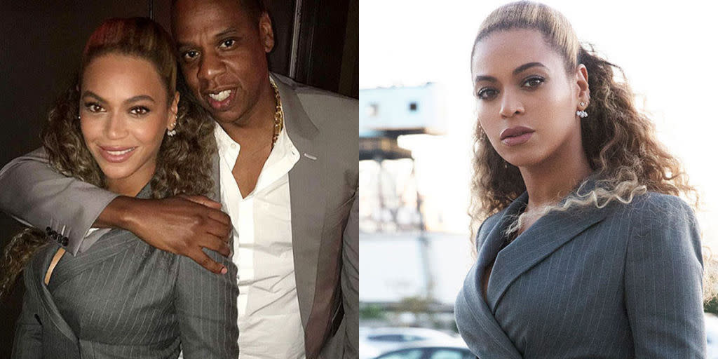 Beyonce and Jay Z Wear Matching Suits to Hands of Stone Premiere