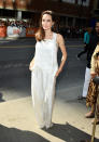 <p>Angelina Jolie wore a white Givenchy top and matching trousers to attend the Toronto International Film Festival.</p>