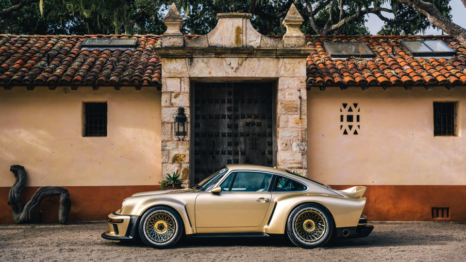 A road-focused example of a Porsche 964 reimagined through Singer's Dynamics and Lightweighting Study—Turbo restoration.