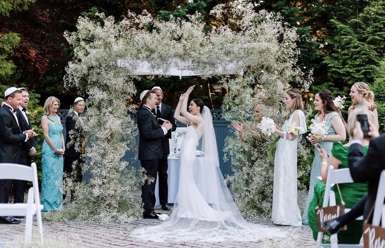 Emily Lefkowitz and Daniel Stevenson were married at the New York Botanical Garden in New York City on May 21.