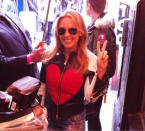 Celebrity photos: Kylie Minogue has just finished up her Anti Tour and is spending time hanging out in London. She tweeted this image of herself in the capital, along with the caption: “I love Soho”.