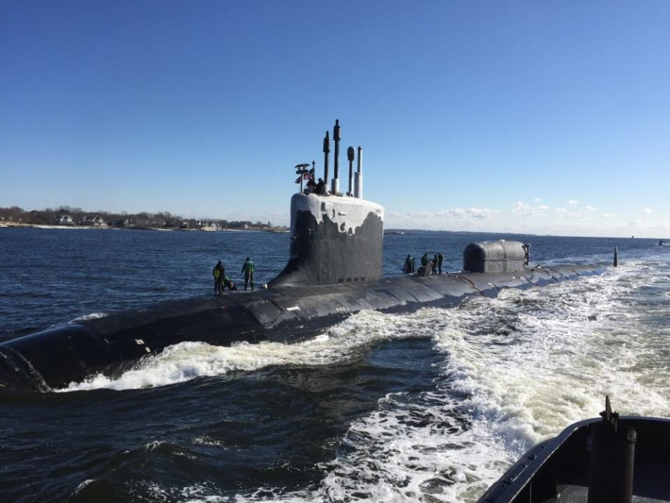 The Virginia-class, nuclear-powered, fast-attack submarine, USS North Dakota (SSN 784)