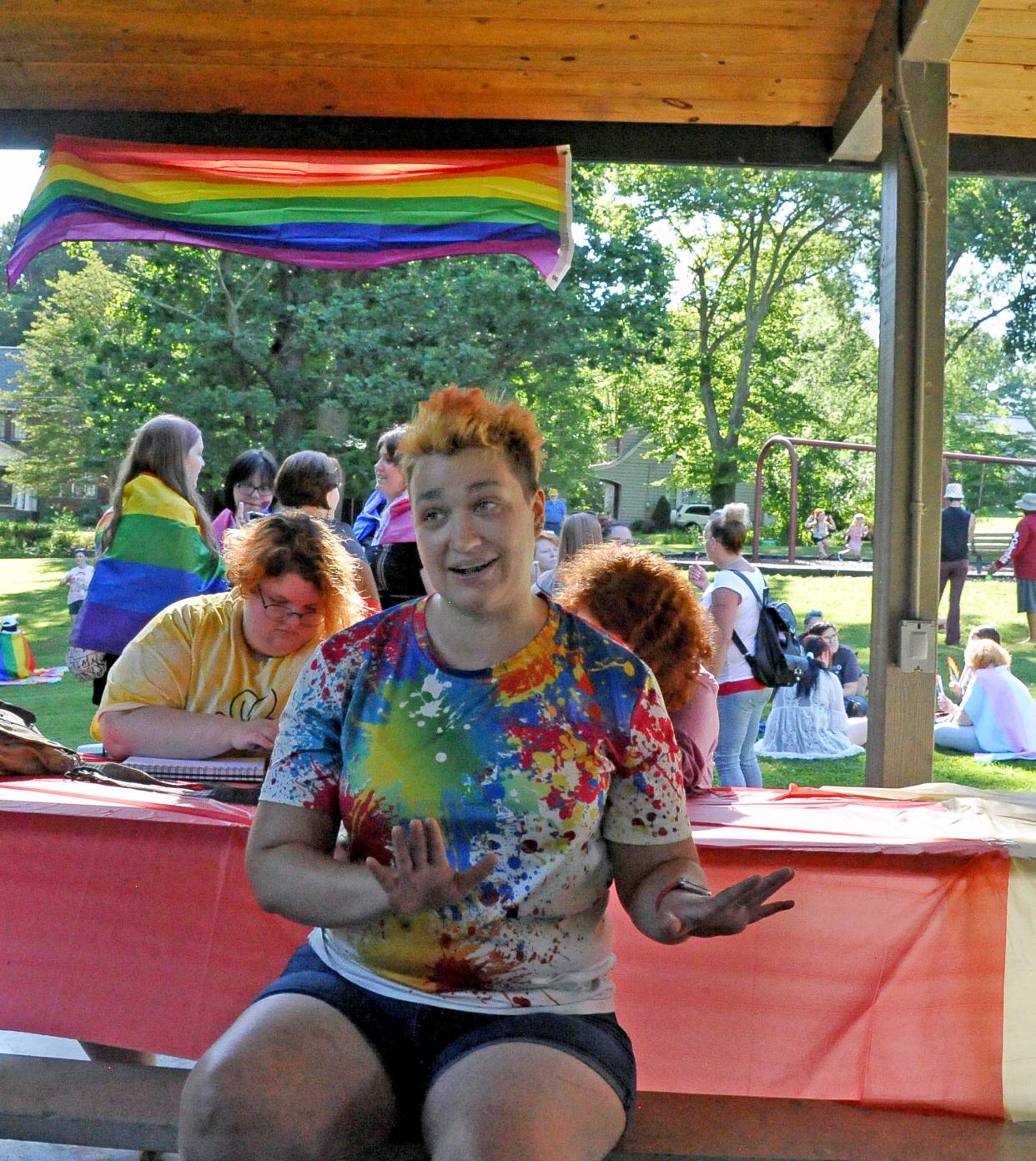 Brooke Poulton talks about the Pride Rally. She heard about the last-minute event hours before it took place, so she invited her girlfriend to see what it was all about.