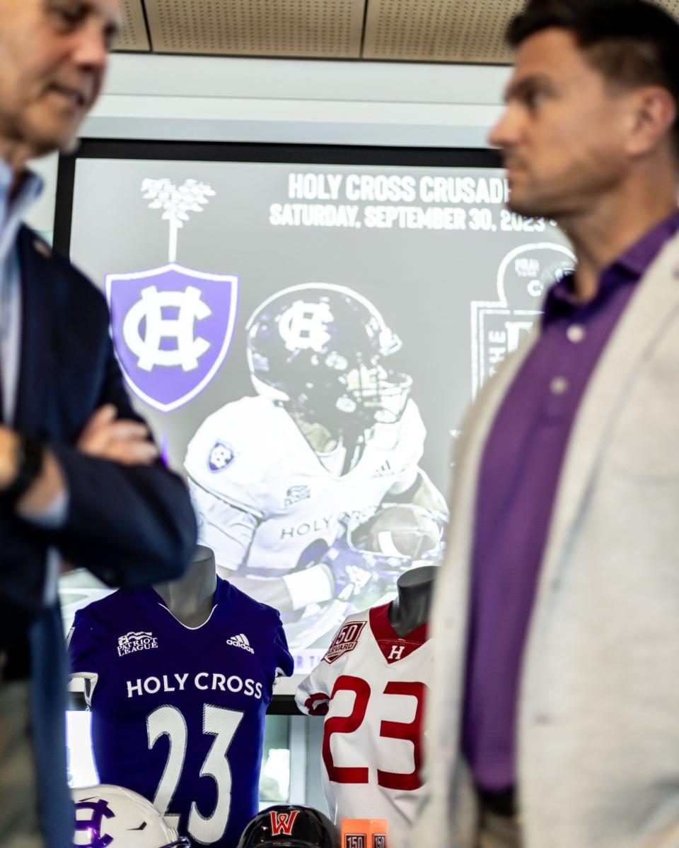The Holy Cross and Harvard football teams will meet for a game at Polar Park on Sept. 30.