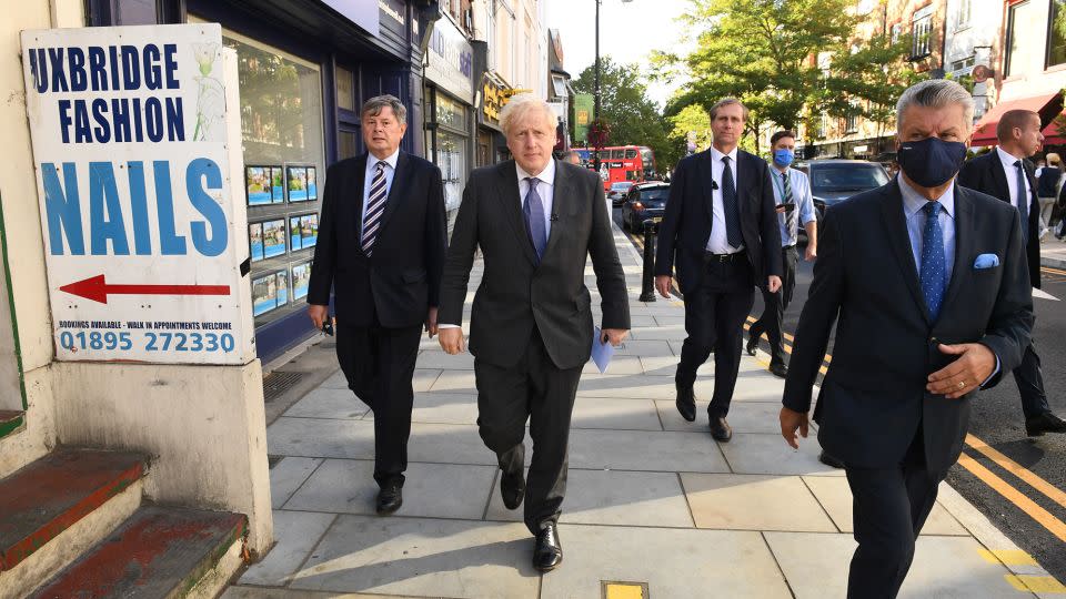 Boris Johnson is seen on a walkabout in Uxbridge in 2020, during his time as prime minister. - Stefan Rousseau/PA Images/Getty Images