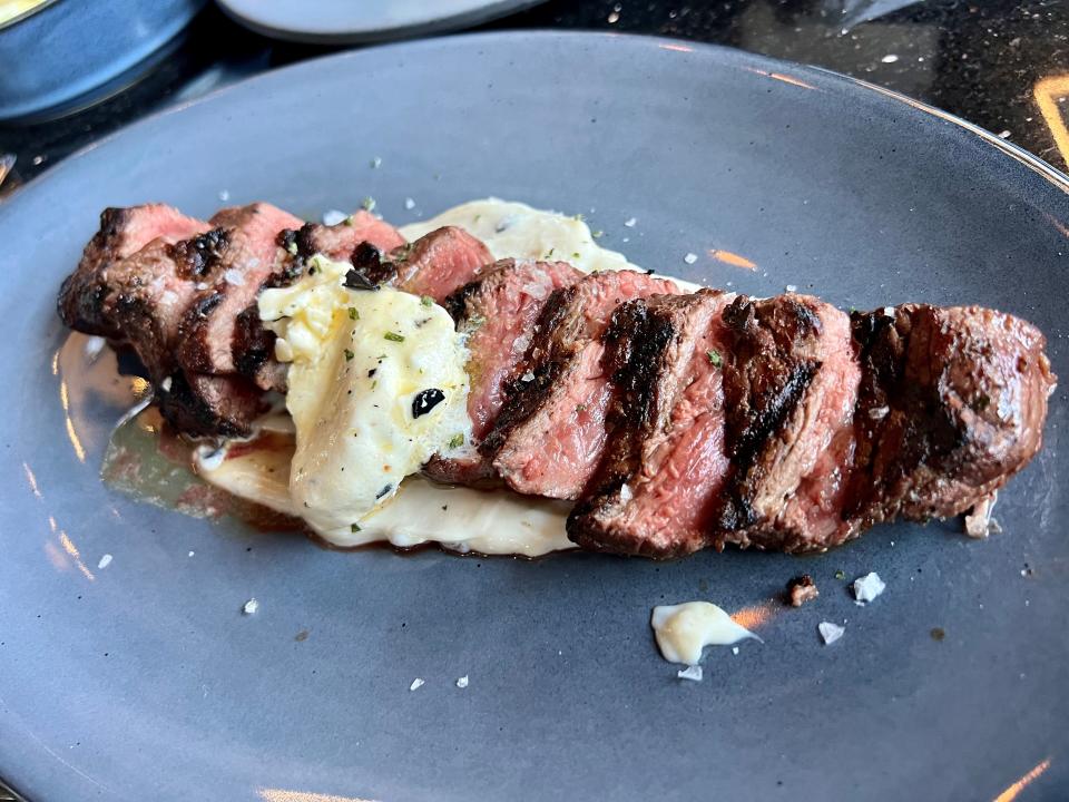 Hand Cut Chophouse black truffle coulotte pan-seared sirloin cap with black truffle cream and truffle-infused butter in the downtown Embassy Suites in Nashville on April 18, 2023
