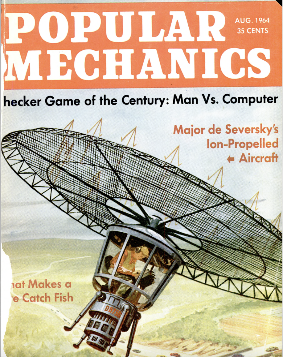 <p>Last month, a team of researchers led by MIT's Steven Barrett demonstrated <a rel="nofollow noopener" href="https://www.popularmechanics.com/technology/a25308261/ionic-wind-airplane/" target="_blank" data-ylk="slk:the first heavier-than-air craft to fly without moving parts;elm:context_link;itc:0;sec:content-canvas" class="link ">the first heavier-than-air craft to fly without moving parts</a>. Their plane creates thrust by using electrodes to generate an "electric wind" or, in Barrett's preferred nomenclature, “ionic wind.” </p><p>Barrett said his dogged pursuit of the plane-he’s been working on it for years-was rooted in his appreciation of the silent, propeller-less crafts in science fiction like <em>Star Trek</em>. But the phenomenon of movement created purely by electrical charge is both much older and much stranger than that.</p><p><em>Note: Major thanks to Myron Robinson, who traced the history of electric wind in a technical paper written for the military in 1960. It's <a rel="nofollow noopener" href="https://apps.dtic.mil/dtic/tr/fulltext/u2/262830.pdf" target="_blank" data-ylk="slk:available online;elm:context_link;itc:0;sec:content-canvas" class="link ">available online</a>. The Xerox is terrible, but everything that's legible is interesting.</em></p>