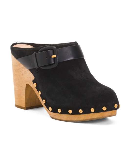 <p><a href="https://tjmaxx.tjx.com/store/jump/product/Dacey-Suede-Clog-Heels/1000824157" rel="nofollow noopener" target="_blank" data-ylk="slk:Shop Now;elm:context_link;itc:0;sec:content-canvas" class="link ">Shop Now</a></p><p>Dacey Suede Clog Heels</p><p>tjmaxx.tjx.com</p><p>$149.99</p>