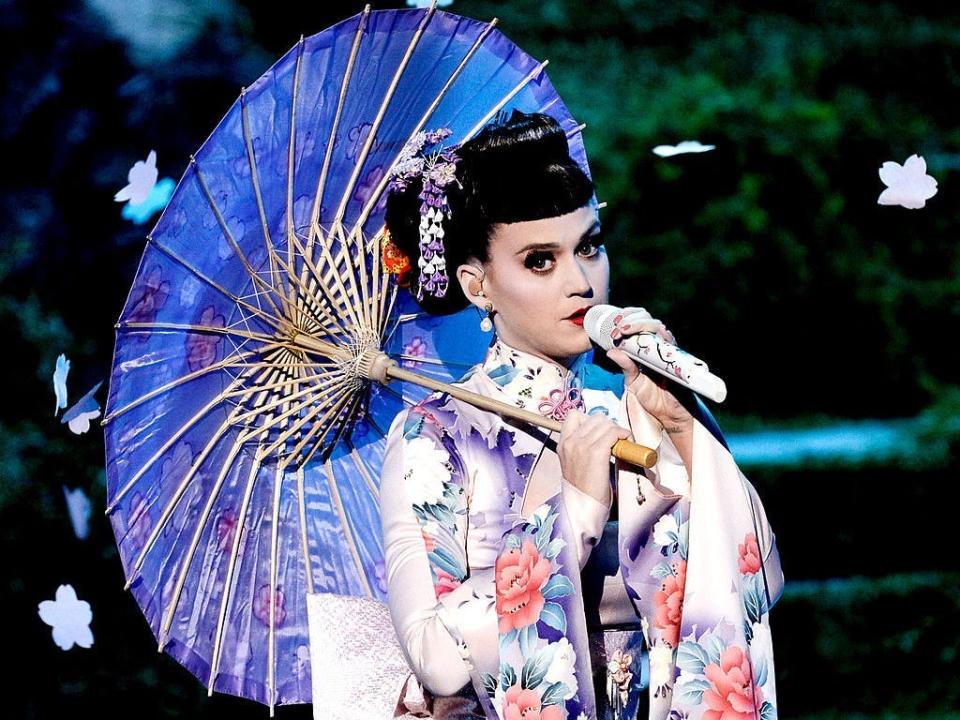 Katy Perry onstage as a geisha at the American Music Awards in 2013.